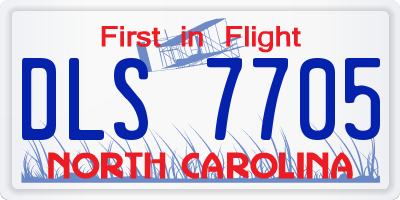 NC license plate DLS7705