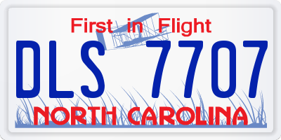 NC license plate DLS7707