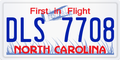 NC license plate DLS7708