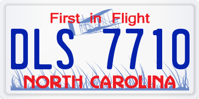 NC license plate DLS7710