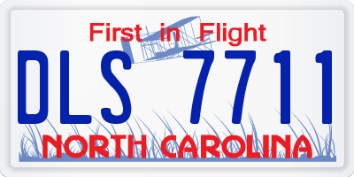 NC license plate DLS7711