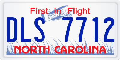 NC license plate DLS7712