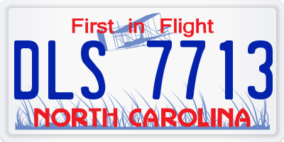 NC license plate DLS7713
