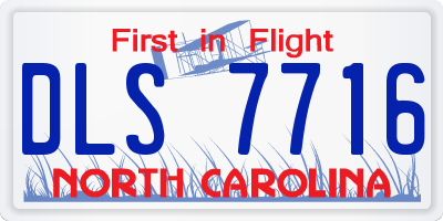 NC license plate DLS7716