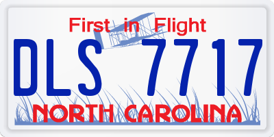 NC license plate DLS7717