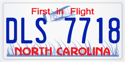 NC license plate DLS7718