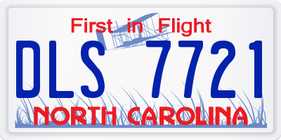 NC license plate DLS7721