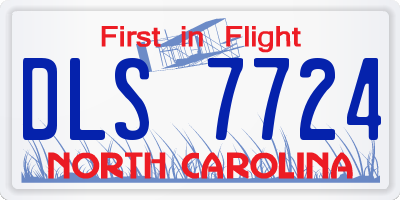 NC license plate DLS7724