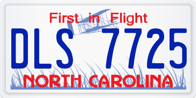 NC license plate DLS7725