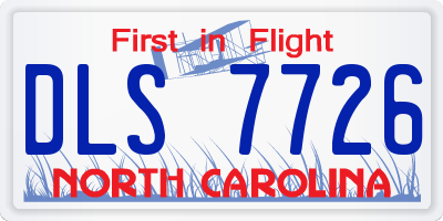 NC license plate DLS7726
