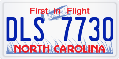 NC license plate DLS7730