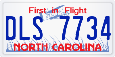 NC license plate DLS7734