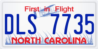 NC license plate DLS7735