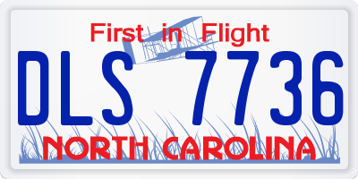 NC license plate DLS7736