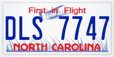 NC license plate DLS7747