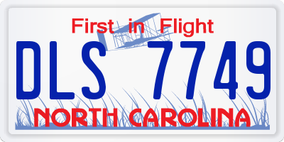 NC license plate DLS7749