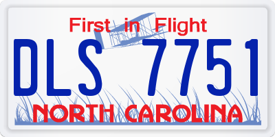 NC license plate DLS7751