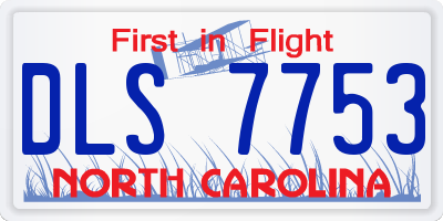 NC license plate DLS7753