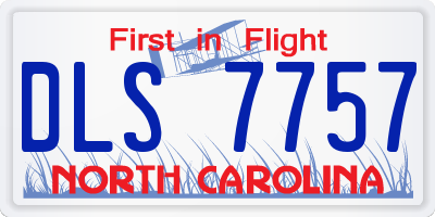 NC license plate DLS7757