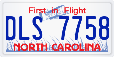 NC license plate DLS7758