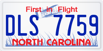 NC license plate DLS7759