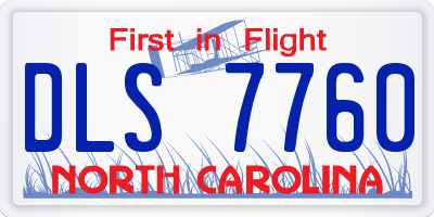NC license plate DLS7760