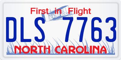 NC license plate DLS7763