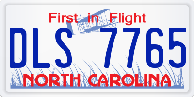 NC license plate DLS7765