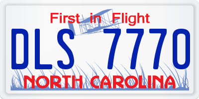 NC license plate DLS7770
