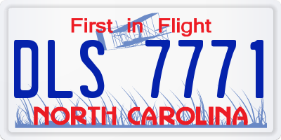 NC license plate DLS7771