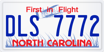 NC license plate DLS7772