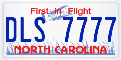 NC license plate DLS7777