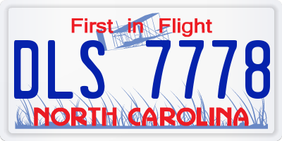 NC license plate DLS7778