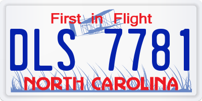 NC license plate DLS7781