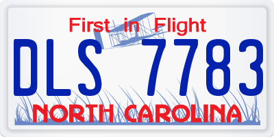 NC license plate DLS7783
