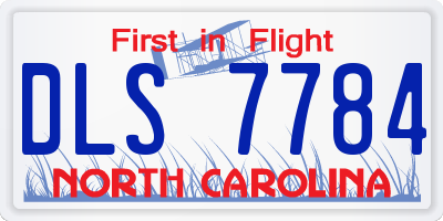 NC license plate DLS7784
