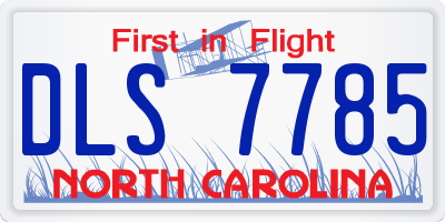NC license plate DLS7785