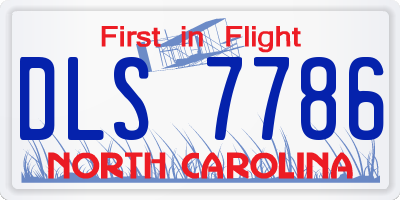 NC license plate DLS7786