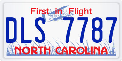 NC license plate DLS7787