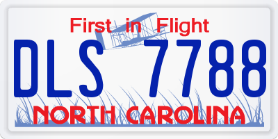 NC license plate DLS7788