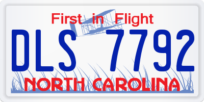 NC license plate DLS7792