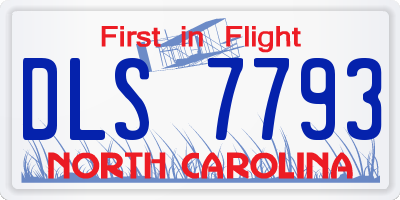 NC license plate DLS7793