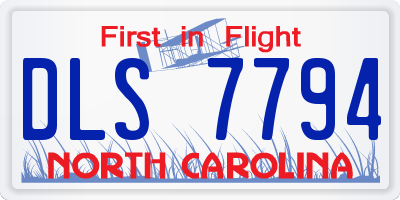NC license plate DLS7794