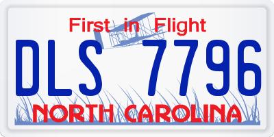 NC license plate DLS7796
