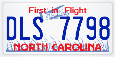 NC license plate DLS7798