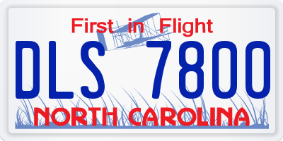 NC license plate DLS7800