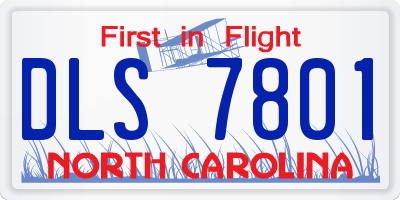 NC license plate DLS7801