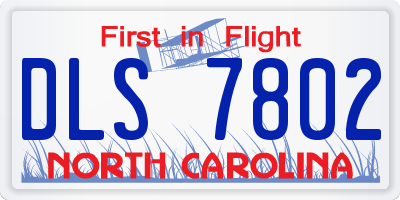 NC license plate DLS7802
