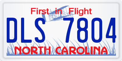 NC license plate DLS7804