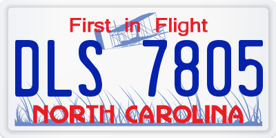 NC license plate DLS7805
